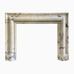 Large Breche Marble Bolection Fireplace Mantel, 2020s