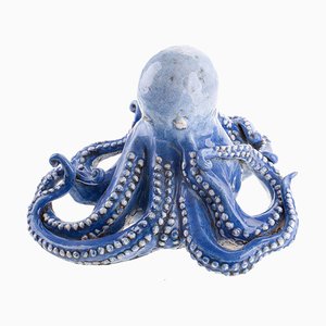 Blue Octopus Figurine by Enio Ceccarelli