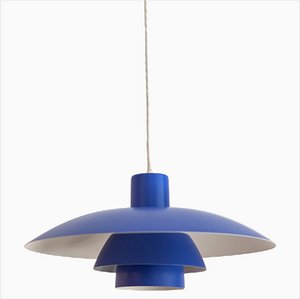 Lampe à Suspension Ph 4/3 Bleue par Poul Henningsen pour Louis Poulsen, Denmark, 1980s