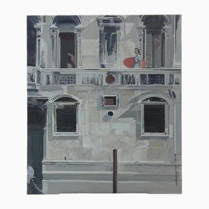 Marek Okrassa, A Balcony, 2018, Öl auf Leinwand