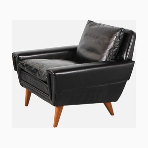 Mid-Century Scandinavian Armchair in Teak and Leather by Georg Thams, Denmark, 1960s