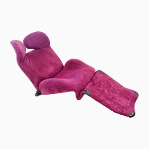 Chaise longue 111 Wink de gamuza en morado de Toshiyuki Kita para Cassina, Italia