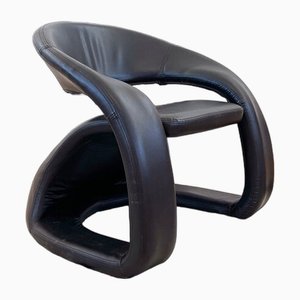 Sillón escultural danés posmoderno tapizado al estilo de Pierre Paulin