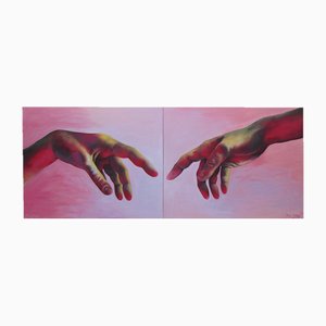 Justine Seile Urtane, Moment of Creation Diptych, 2019, Oil on Canvas, Set of 2