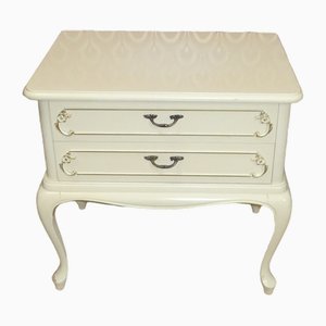 Vintage Chippendale Style White Bedside Table, 1960
