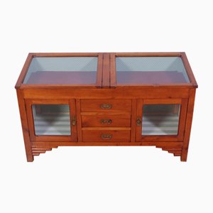 Antikes Sideboard aus Glas & Holz, 1890er