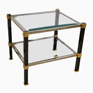 Brass and Glass Sofa Table by P. Vandel, 1970