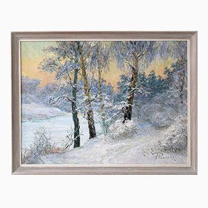 Arnolds Pankoks, Winter, Oil on Canvas