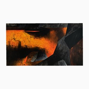 Sergiusz Powalka, The Black Caterpillar Pond, Sunset, 2022, Acrílico sobre lienzo