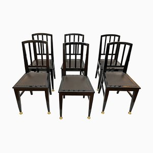 Art Nouveau Dining Chairs, 1920s, Set of 6