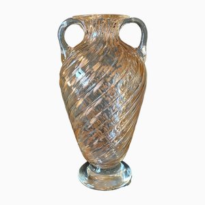 Gerippte italienische Vase aus Muranoglas von Archimede Seguso für Seguso, 1970er