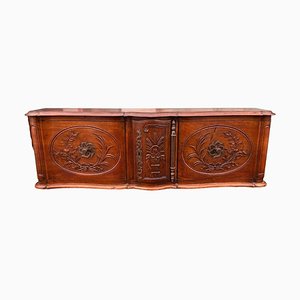 Provençal Sliding Shelf in Carved Walnut