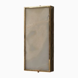 Mid-Century Italian Wall Light in Alabaster and Brass, 1980