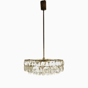 Silver-Plated Crystal Glass Chandelier By Bakalowits & Sons