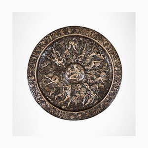 Copper Electrotype Centrepiece, Shield or Platter Depicting the Battle of the Amazons by Antoine Vechte for Elkington and Co., 1852
