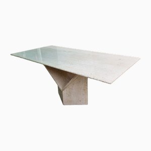 Vintage Dining Table in Travertine, 1970s