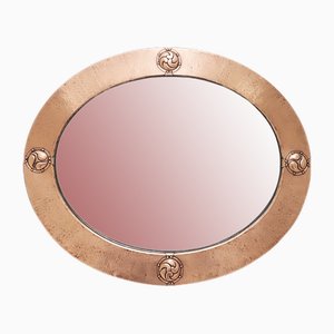 Arts and Crafts Hammered Copper Mirror by Archibald Knox for Liberty & Co., 1895