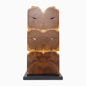 Pina Pedano, Totem Sculpture, 1980s, Mahogany Wood