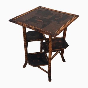 19th Century Chinoiserie Service Table in Tiger Bamboo