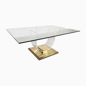 Vintage Arch Coffee Table in Acrylic and Brass from Belgo Chrom, 1970s