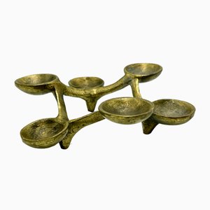 Brutalist Candleholder in Bronze in the style of Michael Harjes, 1960s
