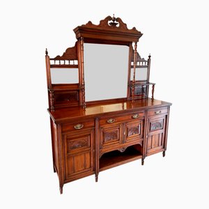 Antique Victorian Sideboard in Carved Walnut with Mirror, 1880