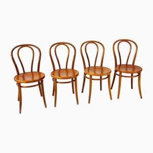 Vintage Birch Bentwood Dining Chairs, 1960s, Set of 4