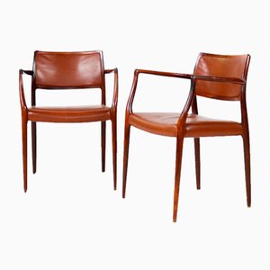 Model 65 Rosewood Dining Chairs by Niels Otto (N. O.) Møller for J.L. Møllers, Set of 2
