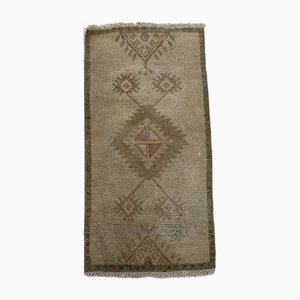 Vintage Tan Mat Rug in Bohemian Style