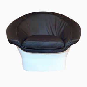 Space Age Atomic Lounge Pod Chair with Black Leather from Dux, Sweden, 1960s