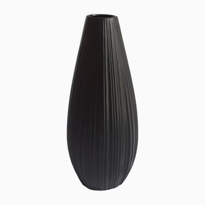 Vase Vintage en Porcelaine Noire par Martin Freyer pour Rosenthal, Allemagne, 1970s