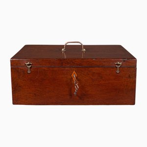 Caja de viaje victoriana inglesa para vendedores de joyas, década de 1850