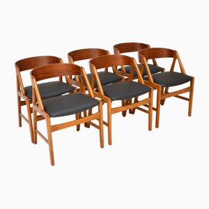 Danish Dining Chairs attributed to Henning Kjaernulf, 1960s, Set of 6