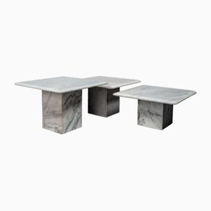 Carrara Marble Nest Coffee Tables, Italy, 1960s, Set of 3