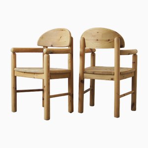 Chaises de Salle à Manger Brutalistes en Pin attribuées à Rainer Daumiller pour Hirtshals Savvaerk, Set de 2