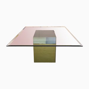 Square Glass Dining Table by Nanda Vigo for Acerbis, 1970s