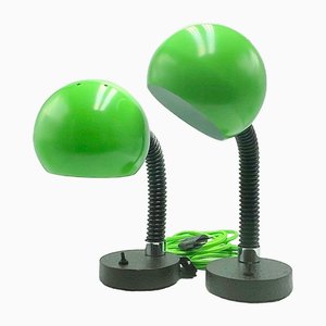 Grüne Tischlampen von Egon Hiilebrand für Nettelhoff Leuchten Menden, 1960er, 2er Set