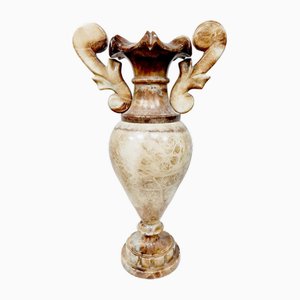 Neoclassical Italian Carved Marble Lamp, 1920s