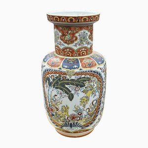 Große chinesische Vase in Weiß & Blau