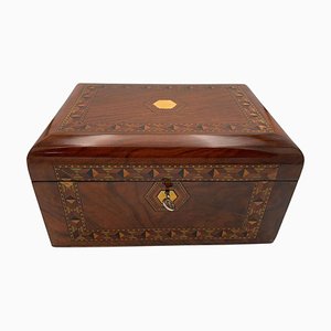 Historicism Jewelry Box in Walnut with Inlays, Germany, 19th Century