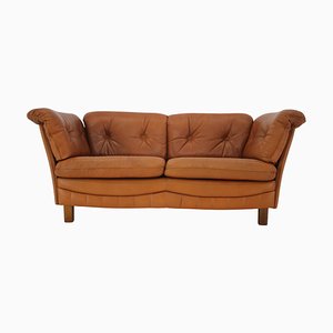 Danish Two-Seater Sofa in Cognac Leather, 1970s