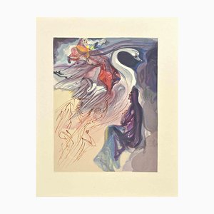 Dali, La Divine Comédie : Le Langage des Oiseaux, Gravure sur bois, 1963
