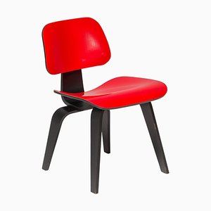 Red & Black DCW Dining Chair by Charles & Ray Eames for Herman Miller, 2004