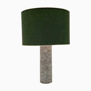 Lampada da tavolo Mid-Century moderna in ceramica con paralume verde, anni '60