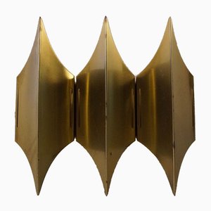 Gothic III Brass Sculptural Modernist Sconce from Lyfa, 1960s