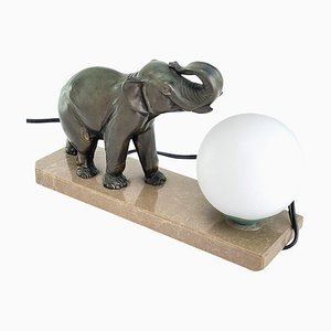 Lámpara de mesa con forma de elefante Art Déco, años 30