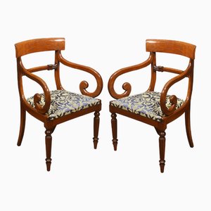 Mahogany Carver Armchairs, Set of 2