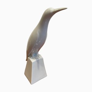 Pájaro de porcelana Art Déco atribuido a Jacques Adnet, Francia, años 30