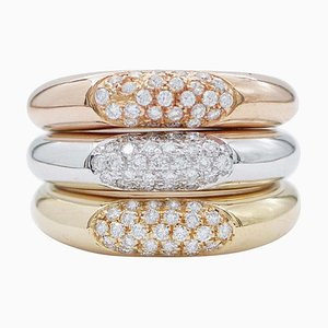 18 Karat Rose Gold, White Gold, Yellow Gold & Diamond Ring