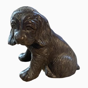 Vintage Hundestatue aus Bronze